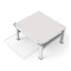 Μεταλλική βάση Meliconi σταθερή με καλάθι για πλυντήριο ή στεγνωτήριο ρούχων σε λευκό χρώμα 32L