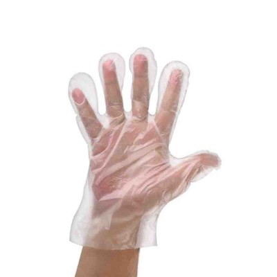 Γάντια διάφανα μιας χρήσεως πολυαιθυλενίου με σαγρέ επιφάνεια