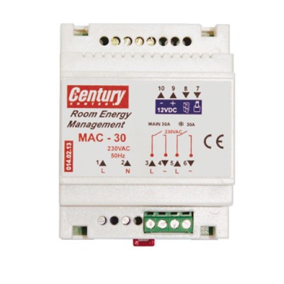 Συσκευή ελέγχου φωτισμού & κλιματισμού MAC-30, 230V AC / 50Hz, 30A, για δωμάτια ξενοδοχείων