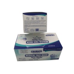 Ιατρική μάσκα μίας χρήσης τύπου Ι με μεταλλικό έλασμα στην μύτη και πιστοποίηση CE σε συσκευασία 50 τεμαχίων