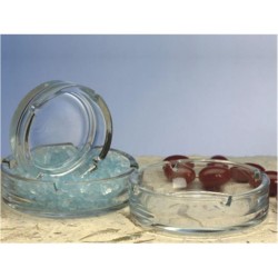 Γυάλινo τασάκι διάφανο UNIGLASS διαστάσεων φ10,5x3,2cm 