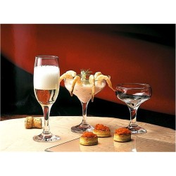 Γυάλινο ποτήρι σαμπάνιας χωρητικότητας 19cl διαστάσεων φ5,8x18,8cm της σειράς KOUROS UNIGLASS