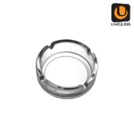 Γυάλινo τασάκι διάφανο UNIGLASS διαστάσεων φ10,5x3,2cm  Γυάλινo τασάκι διάφανο UNIGLASS διαστάσεων φ10,5x3,2cm
