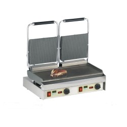 Grill επαφής Kamtschatka κάτω λείο πάνω ραβδωτό με ρυθμιζόμενο ύψος πλάκας και αποσπώμενο λιποσυλλέκτη