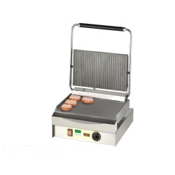 Grill επαφής Chopper κάτω λείο πάνω ραβδωτό με ενδεικτική λυχνία και θερμοστάτη έως 300 βαθμούς κελσίου