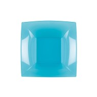 Πιάτο τετράγωνο σούπας πολυτελείας από πλαστικό PS 18x18cm σε τιρκουάζ χρώμα της GOLDPLAST