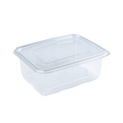 Σκεύος μικροκυμάτων διάφανο με ενσωματωμένο καπάκι χωρητικότητας 1000cc σε συσκευασία 50 τεμαχίων