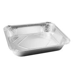 Ταψί αλουμινίου (μεγάλο) με χωρητικότητα 2380cc και διαστάσεις 31,6x21,6x4,3cm συσκευασία 50 τεμαχίων