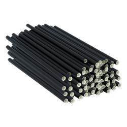 Χάρτινα καλαμάκια JUMBO 1/1 σε μαύρο χρώμα συσκευασία 250 τεμαχίων