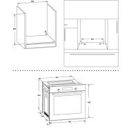 Φούρνος υγραέριο LPG TGS 3322 - GL άνω πάγκου πάνελ απο μαύρο γυαλί πόρτα με τριπλό κρύσταλλο και 6 τρόπους ψησίματος