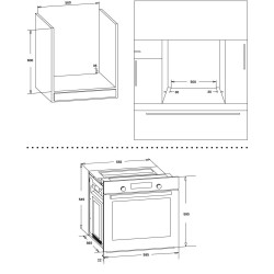 Φούρνος υγραέριο LPG TGS 3322 - GL άνω πάγκου πάνελ απο μαύρο γυαλί πόρτα με τριπλό κρύσταλλο και 6 τρόπους ψησίματος
