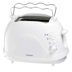 Φρυγανιέρα λευκή αυτόματη ιδανική για οικιακή χρήση με 3 πλήκτρα επιλογής λειτουργίας TA 246 CB BOMANN