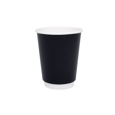 Χάρτινο ποτήρι διπλότοιχο χωρητικότητας 14oz (90mm) μαύρο χρώμα σε συσκευασία 25 τεμαχίων