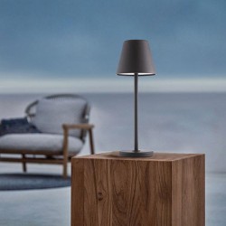 Πορτατίφ αφής επαναφορτιζόμενο αλουμινίου χρώματος μαύρο Led 2W θερμό φως 3000k 110lm IP54 4000h