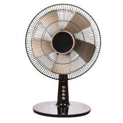 Ανεμιστήρας επιτραπέζιος Φ30cm ισχύος 40W περιστρεφόμενος με 3 ταχύτητες σε μαύρο-χρυσό χρώμα