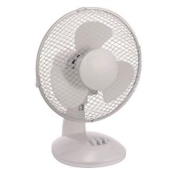 Ανεμιστήρας επιτραπέζιος Φ23cm ισχύος 25W με δυνατότητα περιστροφής 90° σε λευκό χρώμα