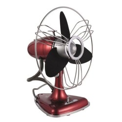 Ανεμιστήρας VINTAGE επιτραπέζιος σε κόκκινο χρώμα Φ33cm ισχύος 35W περιστρεφόμενος 70°