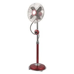 Ανεμιστήρας μεταλλικός VINTAGE με ορθοστάτη 2 σε 1 Φ34cm ισχύος 35W σε κόκκινο χρώμα