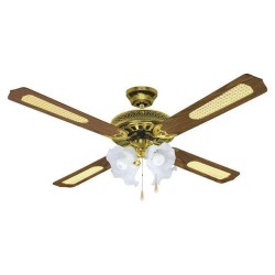 Ανεμιστήρας οροφής καφέ-χρυσός με 4 φώτα Φ130cm ισχύος 70W 230V και 3 ταχύτητες Ανεμιστήρας οροφής καφέ-χρυσός με 4 φώτα Φ130cm ισχύος 70W 230V και 3 ταχύτητες
