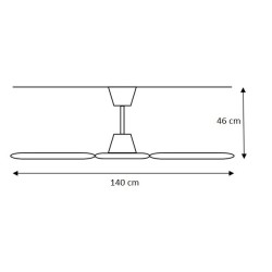 Ανεμιστήρας οροφής Φ140cm 80W 230V λευκός με 5 ταχύτητες βιομηχανικού τύπου