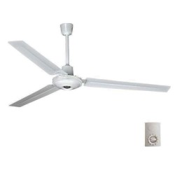 Ανεμιστήρας βιομηχανικού τύπου λευκό χρώμα Φ140 80W 5 ταχυτήτων με επίτοιχο διακόπτη χειρισμού