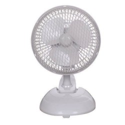 Ανεμιστήρας επιτραπέζιος με άσπρο μανταλάκι Φ15cm ισχύος 15W σε λευκό χρώμα με 3 φτερωτές