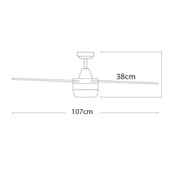 Ανεμιστήρας οροφής σε χρώμα λευκό-ξύλο με LED φως Φ107 ισχύος 60W 3 ταχυτήτων και κοντρόλ