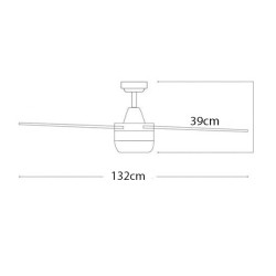 Ανεμιστήρας οροφής χρώμα σκούρο καφέ με LED φως Φ132 ισχύος 38W με 5 ταχύτητες και κοντρόλ
