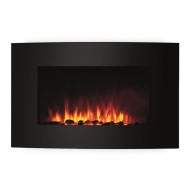 Ηλεκτρικό τζάκι κυρτό 2000W με τηλεχειριστήριο για επίτοιχη τοποθέτηση κατάλληλο για οικιακή χρήση