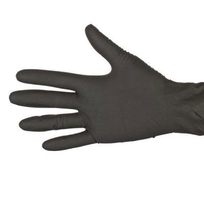 Γάντια μίας χρήσης συνθετικά από κράμα βινυλίου-νιτριλίου χωρίς πούδρα μαύρα Medium 100 τεμάχια