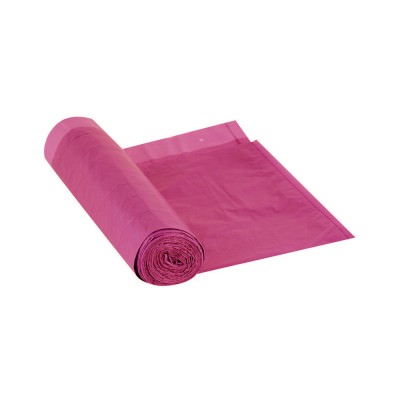 Αρωματικές σακούλες απορριμμάτων με κορδόνι διαστάσεων 70x95cm ροζ σε ρολό 10 τεμαχίων