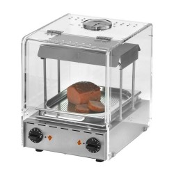 Θερμαινόμενη βιτρίνα GN1/2 κατασκευασμένη από ανοξείδωτο ατσάλι και Plexiglass με ήχο ειδοποίησης για ξηρασία