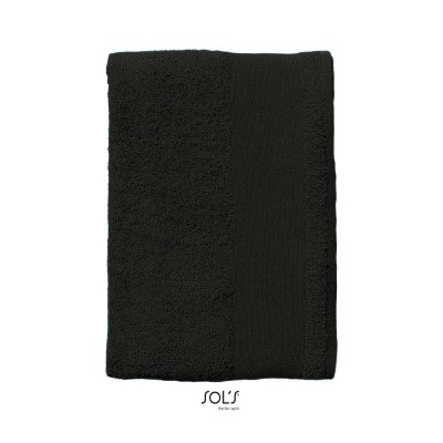 Πετσέτα χεριών διαστάσεων 50x100εκ. με θηλύκι για κρέμασμα σε μαύρο χρώμα 400g/m²