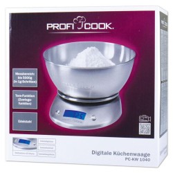 Ανοξείδωτη, ψηφιακή ζυγαριά κουζίνας με  οθόνη LCD 5 ψηφίων PC-KW 1040  PROFI COOK