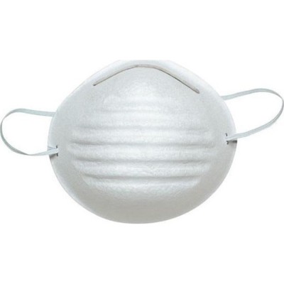 Μάσκα προστασίας προσώπου μιας χρήσης σε λευκό χρώμα και λάστιχο στήριξης στο κεφάλι