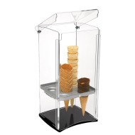 Χωνοστάτης ακρυλικός 5 θέσεων 18x18xΥ40cm με αγοιγόμενο καπάκι στο πάνω μέρος της και διάφανη βάση  Χωνοστάτης ακρυλικός 5 θέσεων 18x18xΥ40cm με αγοιγόμενο καπάκι στο πάνω μέρος της και διάφανη βάση