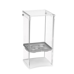 Χωνοστάτης ακρυλικός 5 θέσεων 18x18xΥ40cm με αγοιγόμενο καπάκι στο πάνω μέρος της και διάφανη βάση 