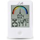 Ψηφιακό θερμόμετρο / υγρόμετρο εσωτερικού χώρου με ρολόι και έγχρωμη απεικόνιση επιπέδου υγρασίας, σε λευκό χρώμα LIFE iTEMP White