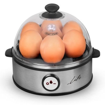 Βραστήρας αυγών 7 θέσεων 360W με επιπλέον 2 αξεσουάρ ένα για παρασκευή ομελέτας και ένα για αυγά ποσέ ή λαχανικά στον ατμό