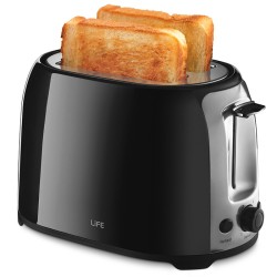 Αυτόματη φρυγανιέρα LIFE CRISPY BLACK 750W με 3 πλήκτρα ελέγχου για απόψυξη, αναθέρμανση & διακοπή Αυτόματη φρυγανιέρα LIFE CRISPY BLACK 750W με 3 πλήκτρα ελέγχου για απόψυξη, αναθέρμανση & διακοπή