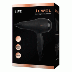 Σεσουάρ μαλλιών 2000W με 2 αποσπώμενα εξαρτήματα και Ματ rubber φινίρισμα 221-0053 HD-001 LIFE