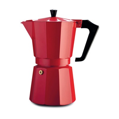Καφετιέρα αλουμινίου για 3 φλυτζάνια σε κόκκινο χρώμα