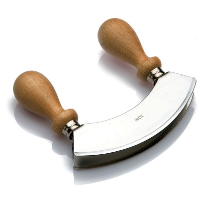 Ανοξείδωτο μαχαίρι μπουγάτσας μήκους 14,5cm με διπλή λάμα και ξύλινες λαβές