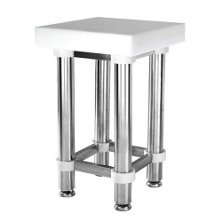 Πάγκος κοπής από πολυαιθυλένιο και ανοξείδωτη βάση διαστάσεων 60x60x90cm Πάγκος κοπής από πολυαιθυλένιο και ανοξείδωτη βάση διαστάσεων 60x60x90cm