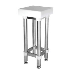 Πάγκος κοπής από πολυαιθυλένιο και ανοξείδωτη βάση διαστάσεων 40x40x90cm Πάγκος κοπής από πολυαιθυλένιο και ανοξείδωτη βάση διαστάσεων 40x40x90cm