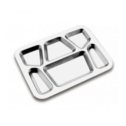 Δίσκος Σερβιρίσματος Self Service 6 θέσεων, INOX διαστάσεις 40x29cm