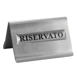 Επιτραπέζια σήμανση RΙSERVΑΤΟ INOX με διαστάσεις 6x4hcm