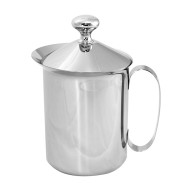 Γαλατιέρα ΙΝΟΧ με έμβολο για αφρόγαλα χωρητικότητας 0,4lit