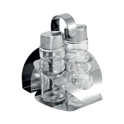 Αλατοπίπερο σετ ΙΝΟΧ 4 θέσεων με χαρτοπετσετοθήκη και θήκη για οδοντογλυφίδες