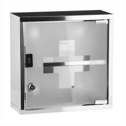 Φαρμακείο INOX με κλειδαριά και μαγνητική πόρτα 30x12x30hcm